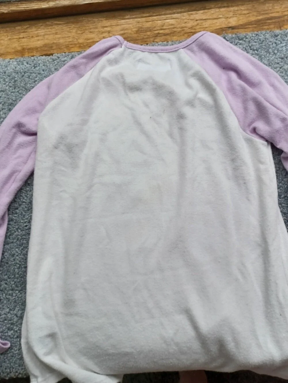 Old Navy Girls Cream and Lavender Unicorn 'Make Your Own Path' Raglan Top